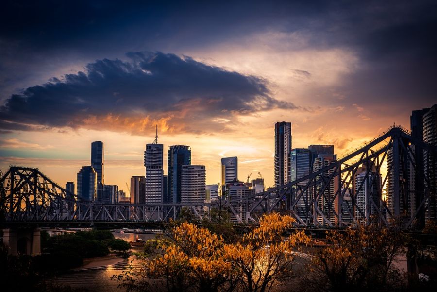 A mix of historic and modern buildings in Brisbane