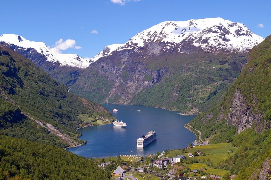 Cruise ships also frequent the fjord