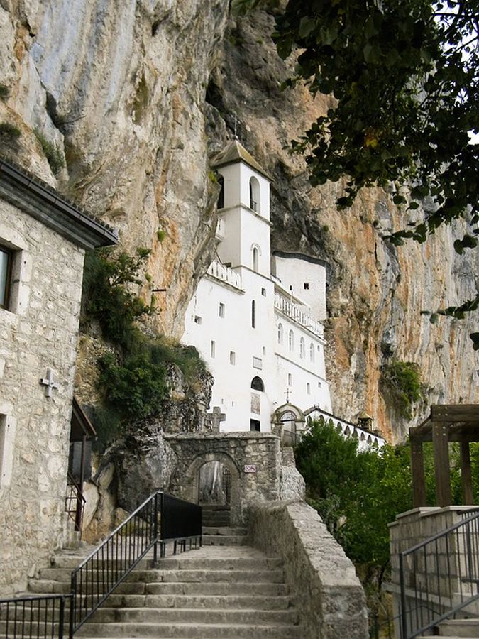 Monastery built into the rock is one of the most popular pilgrimage sites in the Balkans