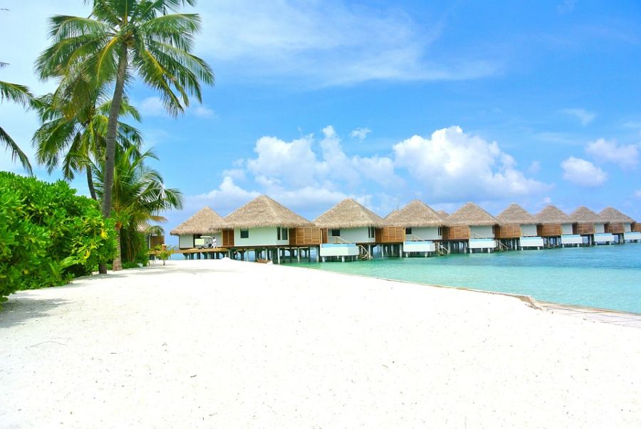 White sandy beaches almost everywhere in the Maldives