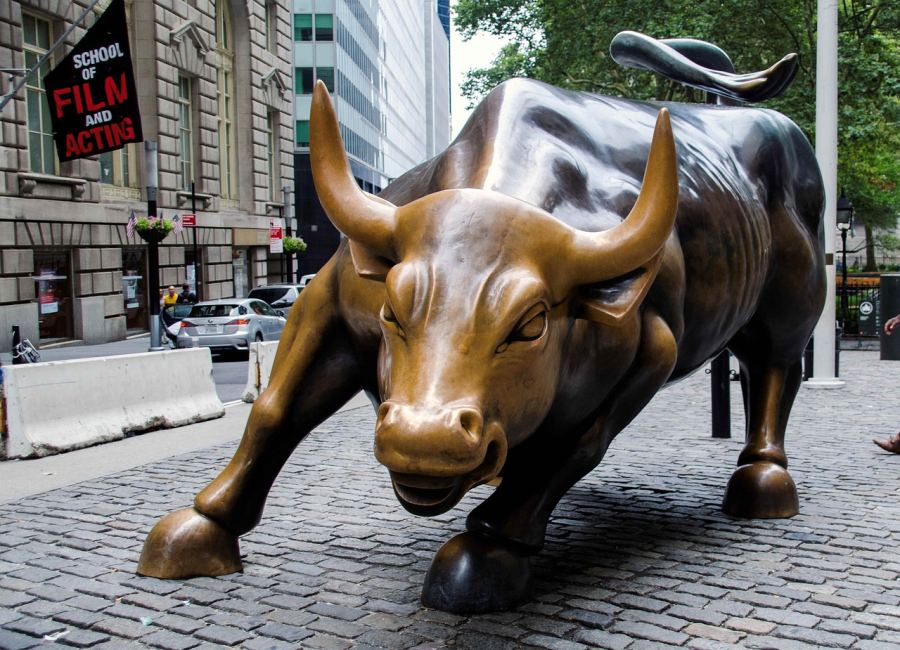 The bull is a symbol of stock market bullishness