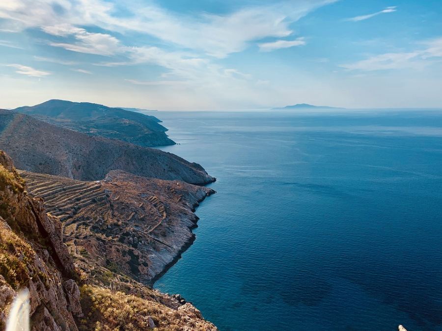 Rocky landscape characterises the island