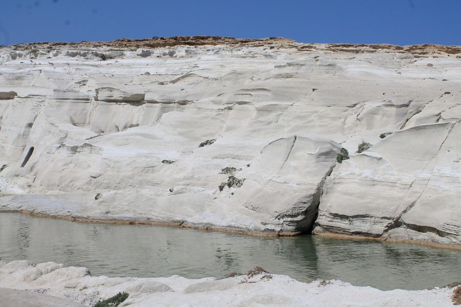 Sarakiniko is one of the most famous Greek beaches