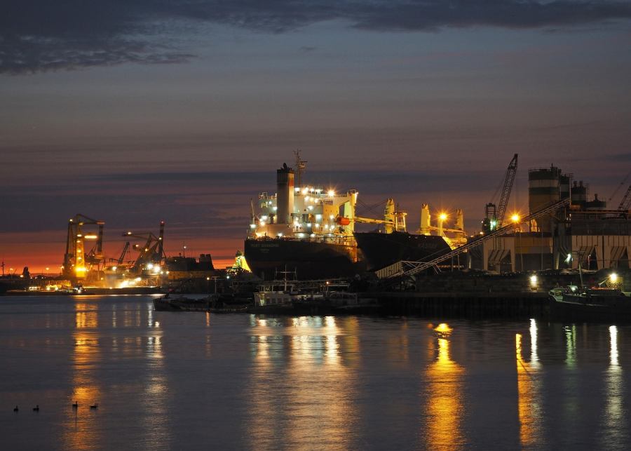 The harbor is a spectacular sight even at night