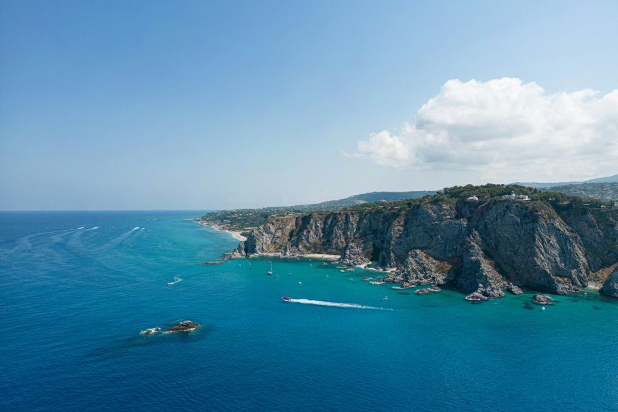 Its coastline is lined with cliffs