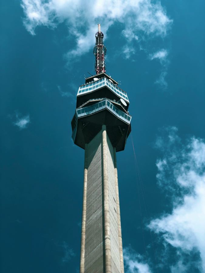 The view from the tower on the mountain top is magnificent