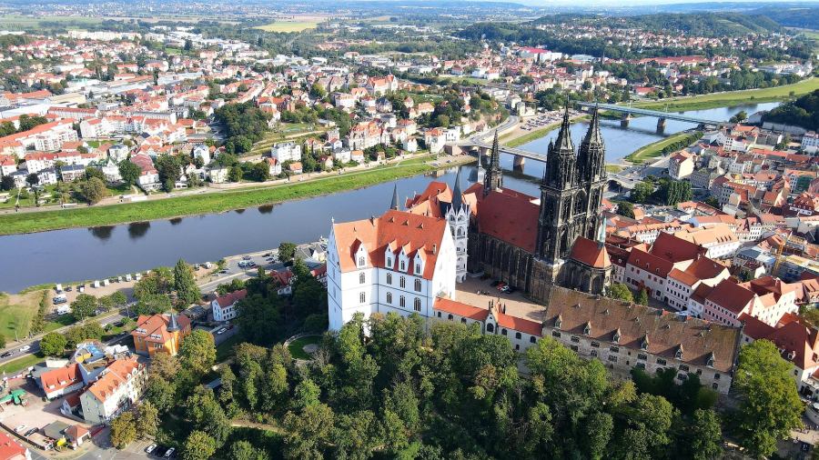The city is dominated by the cathedral and the castle